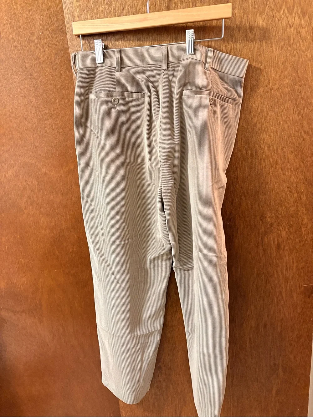 Men's Khaki Corduroy Pants - Classic Straight Fit